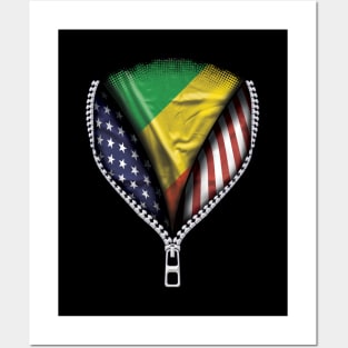 Congon Flag  Republic Of The Congo Flag American Flag Zip Down - Gift for Congon From Republic Of The Congo Posters and Art